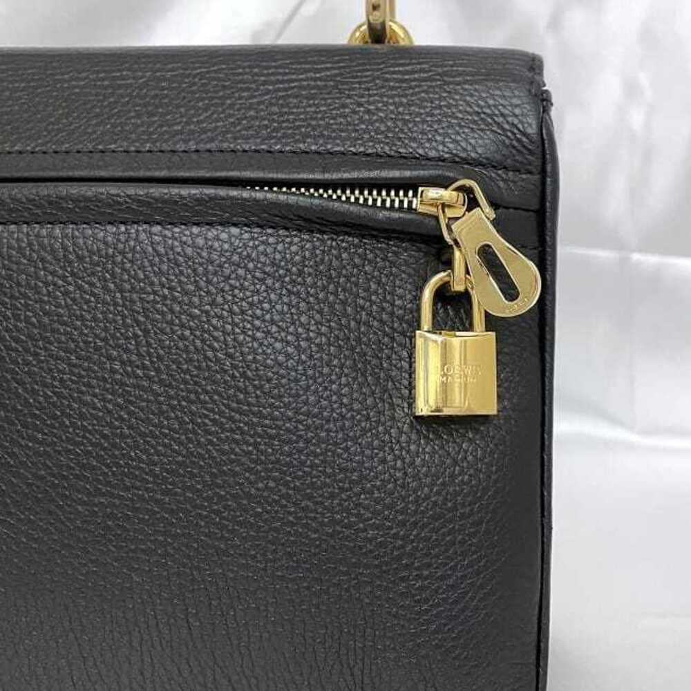 Loewe Top Handle Bag Black Leather Flap Handbag Anagram Retro - Picture 6 of 10